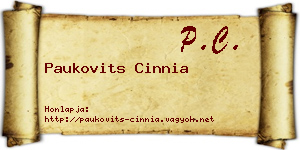 Paukovits Cinnia névjegykártya